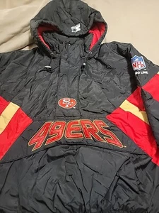 Giacca Pullover con Cappuccio San Francisco 49ers Starter Vintage NFL Pro Line Taglia Large - Foto 1 di 8