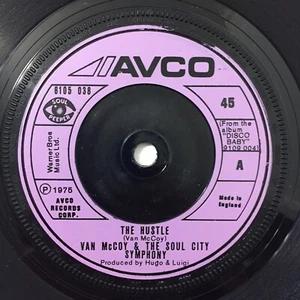 Van McCoy & Soul City Symphony The Hustle 7" UK Import Single Vinyl AVCO Records - Picture 1 of 4