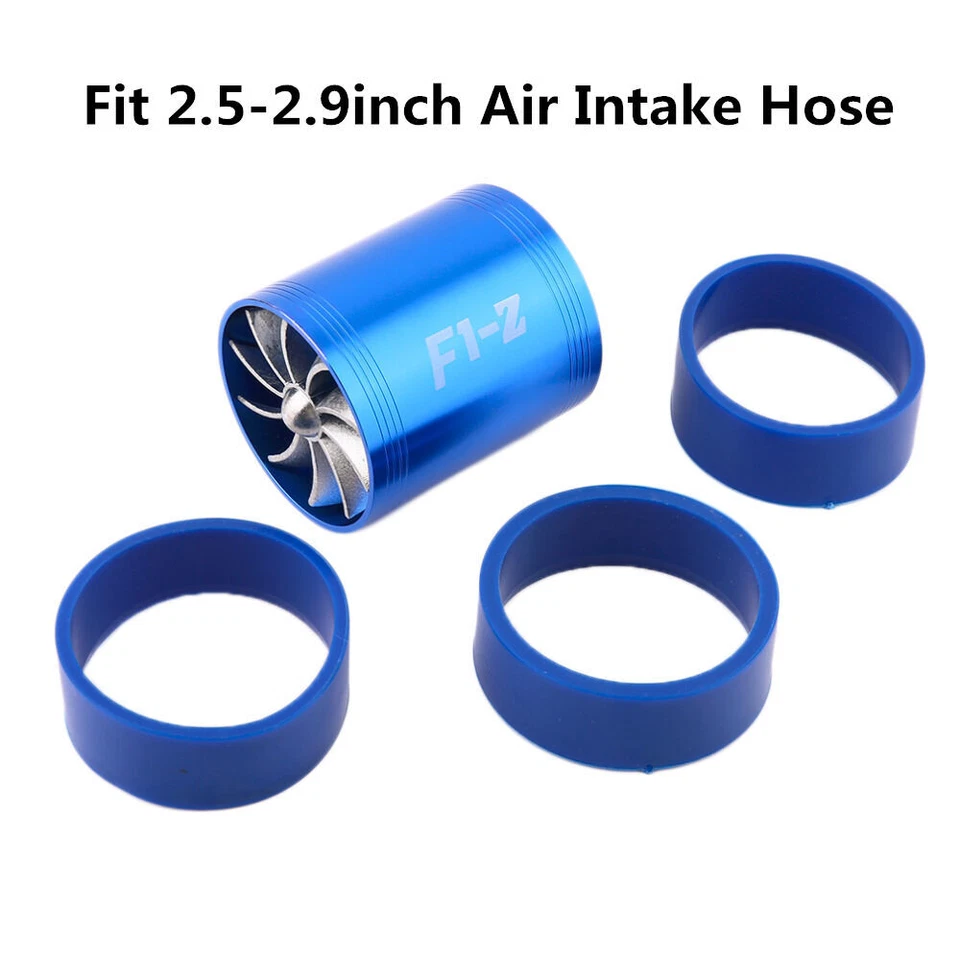 Turbonador de admisión de aire para automóvil ventilador doble motor turbina sobrealimentador ahorro de combustible Foto 1 de 4