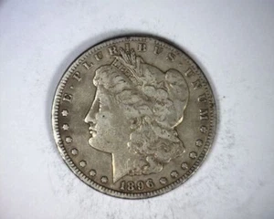 key date 1896s Morgan silver Dollar U.S. Coin 1896 s - Picture 1 of 2