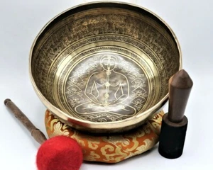 13 Zoll Tibetische Yogi Klangschale, Handarbeit in Nepal, Meditation, Chakra Heilung - Bild 1 von 9