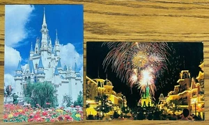 LOT OF 2 CINDERELLA'S CASTLE WALT DISNEY WORLD POSTCARD Fantasy in the Sky - Picture 1 of 4