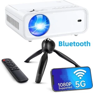 4K Projector 35000LMS 1080P HD 5G WiFi Bluetooth Video Home Theater 240" Display - Picture 1 of 11