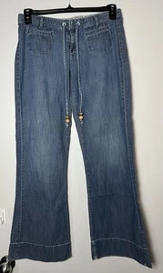 RARE Y2K Lucky Brand “Lucky You” Hippie Beaded Drawstring Mid Rise Easy Fit - Picture 1 of 23