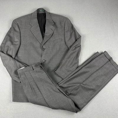 Traje Lauren Ralph Lauren Para Hombre 40S 34W Gris Micro Cuadros 2 Piezas Plisado Puño Foto 1 de 4