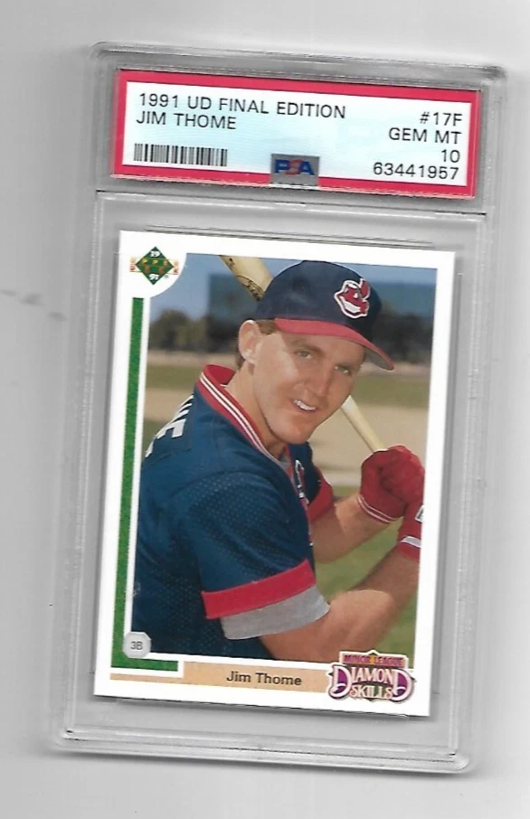 Jim Thome 1991 Upper Deck UD Edición Final 17F Indians PSA Gema Como Nueva 10 Foto 1 de 1