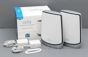 NETGEAR Orbi RBK852 AX6000 Tri-band Mesh WiFi 6 System (2-pack) - White - Picture 1 of 8