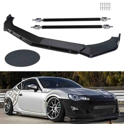 For Scion FR-S 2013-2016 Carbon Fiber Front Bumper Lip Splitter Kit Strut Rods Foto 1 de 4