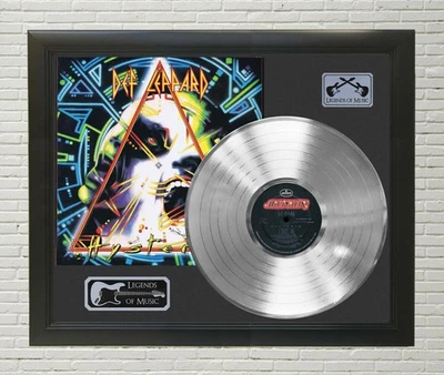 Def Leppard Framed Black wood Legends Of Music Platinum LP Record Display  - Image 1 of 4