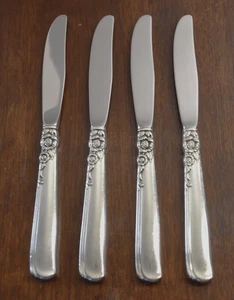 4 Oneida Prestige GAY ADVENTURE Silverplate Dinner Knives VINTAGE 1955 - Picture 1 of 5