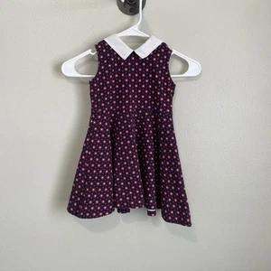 Janie And Jack Dress Navy With Red Floral Size 4T - Picture 1 of 6