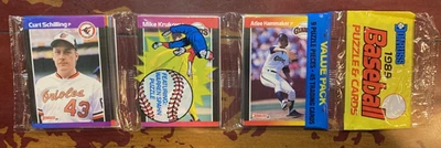 1989 Donruss Baseball Rack Pack Curt Schilling Rookie Card RC Top Factory Sealed - Image 1 of 3