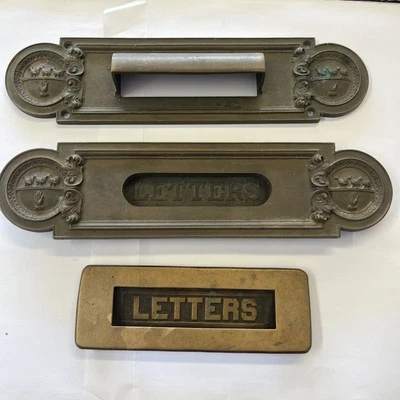Lot Of 3 Letter Mail Box Door Slots or Home Décor Brass - Image 1 of 4