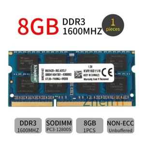 Kingston 8GB DDR3 1600MHz PC3-12800S KVR16S11/8 204Pin SO-DIMM Laptop Memory BT - Picture 1 of 6