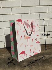 3x MEDIUM FLAMINGO PAPER GIFT BAGS glossy TROPICAL LUAU PARTY FAVOUR LOLLY TREAT