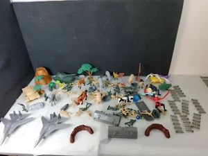 Lot Of Kids Plastic Toys tanks Airplanes horse cow army men pig wolf  - Picture 1 of 6