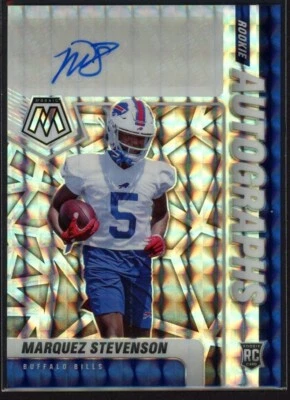2021 Panini Mosaic Marquez Stevenson RC Auto Silver Mosaic Prizm RA-93 Bills - Image 1 of 2