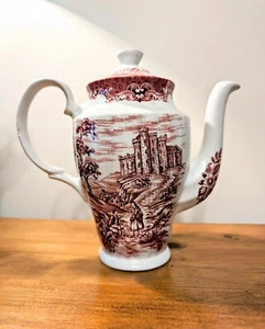 British Anchor Tea Pot Olde Country Castles Red Ironstone Tea pot - Picture 1 of 4