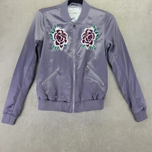 Womens River Island Satin Silver/grey Size 2 Embroidered Jacket - Picture 1 of 17