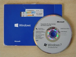 Windows 7 Professional mit SP1 ☆ DVD + Key ☆ 32 Bit ☆ deutsche Vollversion - Bild 1 von 1