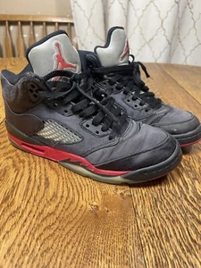 Nike Air Jordan 5 Satin Bred Size 7 | Black & Red - Picture 1 of 14