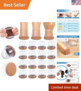 32 Pcs Clear Silicone Chair Leg Floor Protectors, Felt Furniture Pads Floor P... - Picture 1 of 7