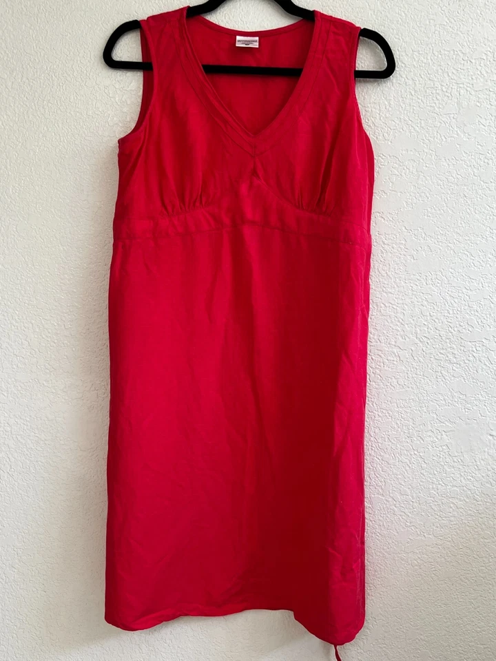 Motherhood Maternity Coral Red Sleeveless Midi Tie Back Dress Size Medium - Image 1 of 4