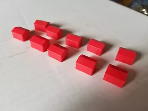 Farm-opoly 10 BARN Game Replacement Parts RED MONOPOLY HOTELS - Picture 1 of 1