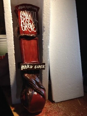 GNARLY GROVE APPLE CIDER draft beer tap handle. INDIANA NEW - Image 1 of 3
