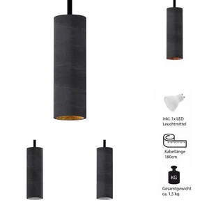 Beton Design Hängeleuchte "Nara20" schwarz GU10 Minimalistisch Beleuchtung Lampe - Bild 1 von 10