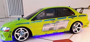 RC 10. Maßstab SCHNELL UND FURIOUS MITSUBISHI EVO Aufkleber Aufkleber DRIFTING JDM - Bild 1 von 4