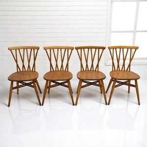 4 Ercol Windsor Candlestick Spindle Back Dining Chairs Model 376 FREE Delivery* - Picture 1 of 24