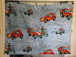 Vintage Sears Screamer Hot Rod Sheet Twin Flat Perma Prest 1970's Motorcycle - Picture 1 of 7