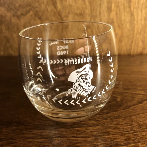 1960 Pittsburgh Pirates BEAT'EM BUCS Drinking Glass, Candy Dish ANTIQUE ORIGINAL Cover