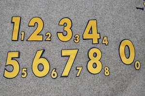 GELB - MARINEBLAU Hockey Trikot Rücken + Ärmel Tackle Twill Nummer Set Kit 187 - Bild 1 von 1