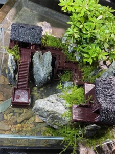 Antico edificio cinese casetta piattaforma plancia percorso modello acquario bonsai giocattoli - Foto 1 di 54