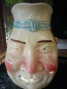 SARREGUEMINES ANTIQUE FRENCH MAJOLICA FIGURAL PITCHER "GROTESQUE " 3181" bigest - Picture 1 of 7