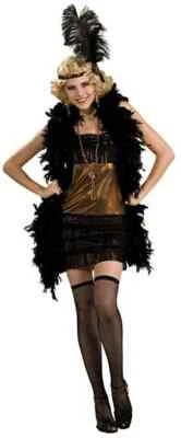 Charleston Honey Flapper Roaring 20 年代金色花式连衣裙万圣节成人服装 — 第 1/2 张图片