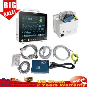 lot 12'' Medical Patient Monitor ICU Vital Signs SpO2/PR/NIBP/ECG/RESP/TEMP FDA - Picture 1 of 17