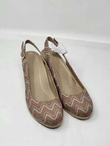 Vionic Aruba Coralina dusty pink Chevron Espadrille Wedge Comfort Shoes size 10 - Picture 1 of 8
