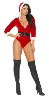 Sexy Santa's Tease Holiday Christmas Costume - SALE - MEDIUM - RED/WHITE - Image 1 of 2