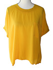 Callahan Size L Gauze Knit Short Sleeve Yellow Top