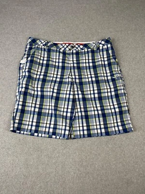 Puma Dry Cell Golf Shorts Mens 40 Blue White Plaid Gripper Tape Waist 11" Inseam - Image 1 of 4