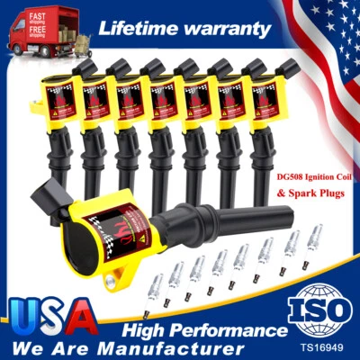 Ignition Coil&Spark Plug 8Pack For Ford F150 TRITON V8 1997-2003 5.4L /2000-2009 - Image 1 of 4