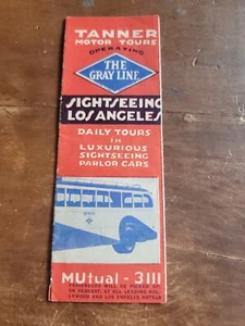 Gray Line Tanner Motor Tours Los Angeles Sight Seeing 1940's Mini Brochure - Imagen 1 de 4