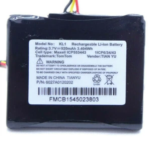 Batería Original TOMTOM Z1230 4EN52 KL1 3.7V 920mAh KL1 4EN5.001.04  - Imagen 1 de 4