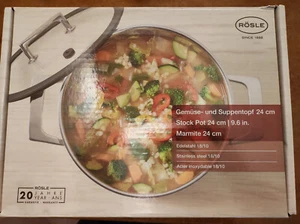 Pentola per zuppe e verdure Rösle acciaio inox 18/10 24 cm 8L m. - Picture 1 of 2