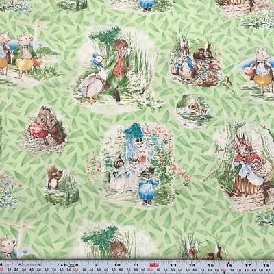 Beatrix Potter 2007 Quilting Treasures Cotton Fabric by the HALF YARD 18" x 44" - Image 1 of 2