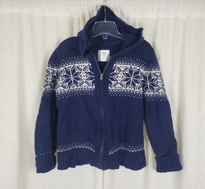 Cárdigan Justice Nordic Fair Isle tejido con capucha cremallera completa suéter chaqueta niñas 16 Foto 1 de 4