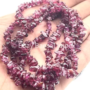 Natural Rhodolite Pink garnet Drilled Loose Gemstone Beads 4-6 mm 34" - Picture 1 of 5